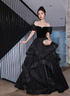 Black Velvet and Tulle Off Shoulder Long Formal Dress, Black Evening Dress Party Dress