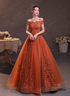 Off Shoulder Tulle with Lace Sweetheart Long Formal Dress, Sweet 16 Dresses