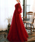 Wine Red Prom Dress Lace Evening Dress Party Dress, A-line Wine Red Formal Dress
