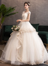 Lovely Ivory Tulle Ball Gown with Lace Sweet 16 Dress, Ivory Tulle Long Formal Dress