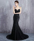 Beautiful Mermaid Black Straps Long Formal Dress, Black Evening Dress Prom Dress