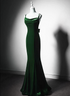 Lovely Low Back Velvet Mermaid Long Prom Dress, Velvet Wedding Party Dress