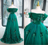 Beautiful Green Off Shoulder Party Dress with Flowers, Green Sweet 16 Dress