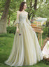 A-line Green Tulle Sweetheart Off Shoulder Prom Dress, Green Long Evening Dress