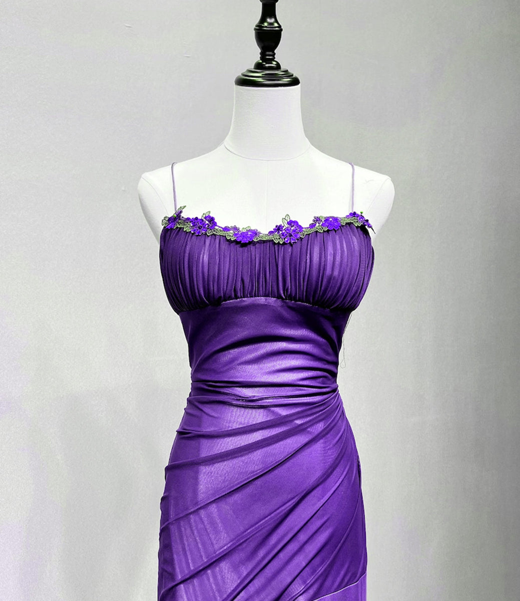 Purple Spandex Straps Formal Dress, Purple Evening Dress Prom Dress –  BeautyDressy