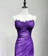 Purple Spandex Straps Formal Dress, Purple Evening Dress Prom Dress