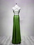 Green Straps Lace-up Formal Dress Evening Dress, Green Spandex Prom Dress