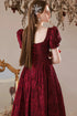 Wine Red Sweetheart Floral A-line Prom Dress, Wine Red Evening Dress Party Dress