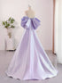 Charming Purple Satin Off Shoulder Evening Dress, Purple Satin Long Prom Dress