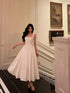 White Tea Length Sleeves Spandex Formal Dress, White Straps Evening Dress Graduation Dress