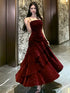 Wine Red Velvet Straps Long Prom Dress, Wine Red Floor Length Party Dress Formal Dress
