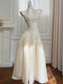 Ivory Fairycore Prom Dress with Ruffles, Low Back Bodice A-Line Evening Dress Maix Dress