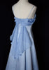Elegant Light Blue A-Line Evening Gown, Light Blue Satin with Chiffon Long Prom Dress