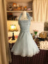 Cute Halter Chiffon Party Dress Cocktail Mini Dress, Mint Blue Short Graduation Dress