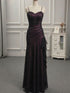 Elegant Black Purple Soft Prom Gowns, Long Maxi Party Dress Cross Back Long Party Dress