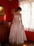 Charming Strapless Satin Pink Prom Gown, Embroidered A-Line Long Party Dress