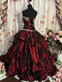 Wine Red Taffeta Layers Long Formal Dress with Lace, Wine Red Taffeta Prom Dress Evening Dress
