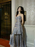 Beautiful Sliver Grey Sweetheart Mermaid Party Dress, Satin Prom Dress Evening Dress