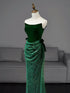 Green Strapless Velvet and Sequins Long Party Dress, Green Mermaid Long Prom Dress