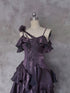 Purple Satin High Low Stylish Long Formal Dress, Purple Prom Dress Evening Dress