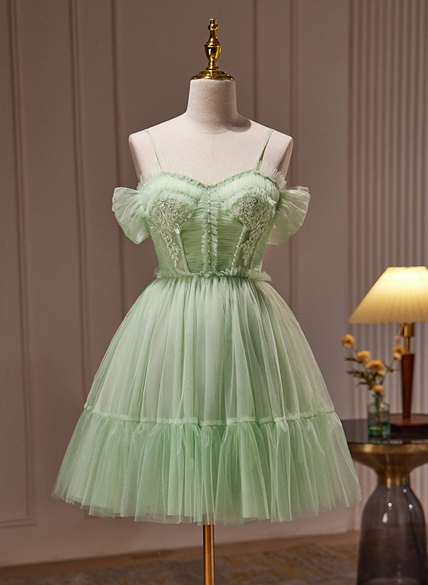 Light Green Tulle Short Party Dress Graduation Dress, Cute Short Formal Dress Custom size / Custom Color Light Green Tulle Short Party Dress Graduation Dress, Cute Short Formal Dress Custom size / Custom Color