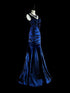 Blue V-Neckline Mermaid Taffeta Long Evening Dress, Blue Charming Floor Length Prom Dress