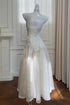 Ivory Fairycore Prom Dress with Ruffles, Low Back Bodice A-Line Evening Dress Maix Dress