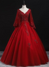 Beautiful Tulle with Lace Applique Beaded Sweet 16 Dress, V-neckline Long Formal Dress