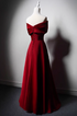 Wine Red Satin Off Shoulder A-line Party Dress, Wine Red Long Formal Dress Prom Dress