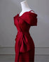 Wine Red Mermaid Satin Off Shoulder Party Dress, Wine Red Satin Prom Dress