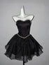 Black Tulle Beaded Sweetheart Lace-up Short Prom Dress, Black Shiny TullE Homecoming Dress