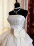 Ivory Beaded Strapless Layers Short Party Dress, Ivory Graduation Dress with Bow