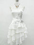 Cute Sweetheart Organza Beaded Straps Short Party Dress, Organza High Low Graduation Dress