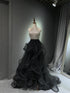 Lovely Tulle Beaded And Sequins A-Line Party Dress, Black Tulle Prom Dress Evening Dress