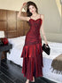 Wine Red Mermaid Straps Satin Sweetheart Party Dress, Wine Red Long Evening Dress