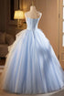 Light Blue Spaghetti Straps Layers Tulle Party Dress, Light Blue Tulle Prom Dress