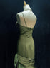 Green Satin Sweetheart Straps Long Evening Dress, Long Green Prom Dress