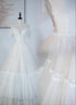 A-line Ivory Tulle V-neckline Straps Off Shoulder Party Dress, A-line Tulle Eveing Dress