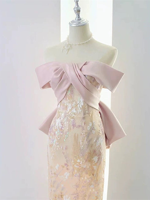 Chic Off Shoulder Sweetheart Mermaid Evening Dress, Charming Long Prom Dress