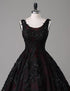 Black and Red Backless Tulle Long Formal Gown, Black and Red Long Prom Dress