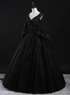 Beautiful Tulle with Lace Applique Beaded Sweet 16 Dress, V-neckline Long Formal Dress