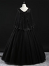Beautiful Tulle with Lace Applique Beaded Sweet 16 Dress, V-neckline Long Formal Dress