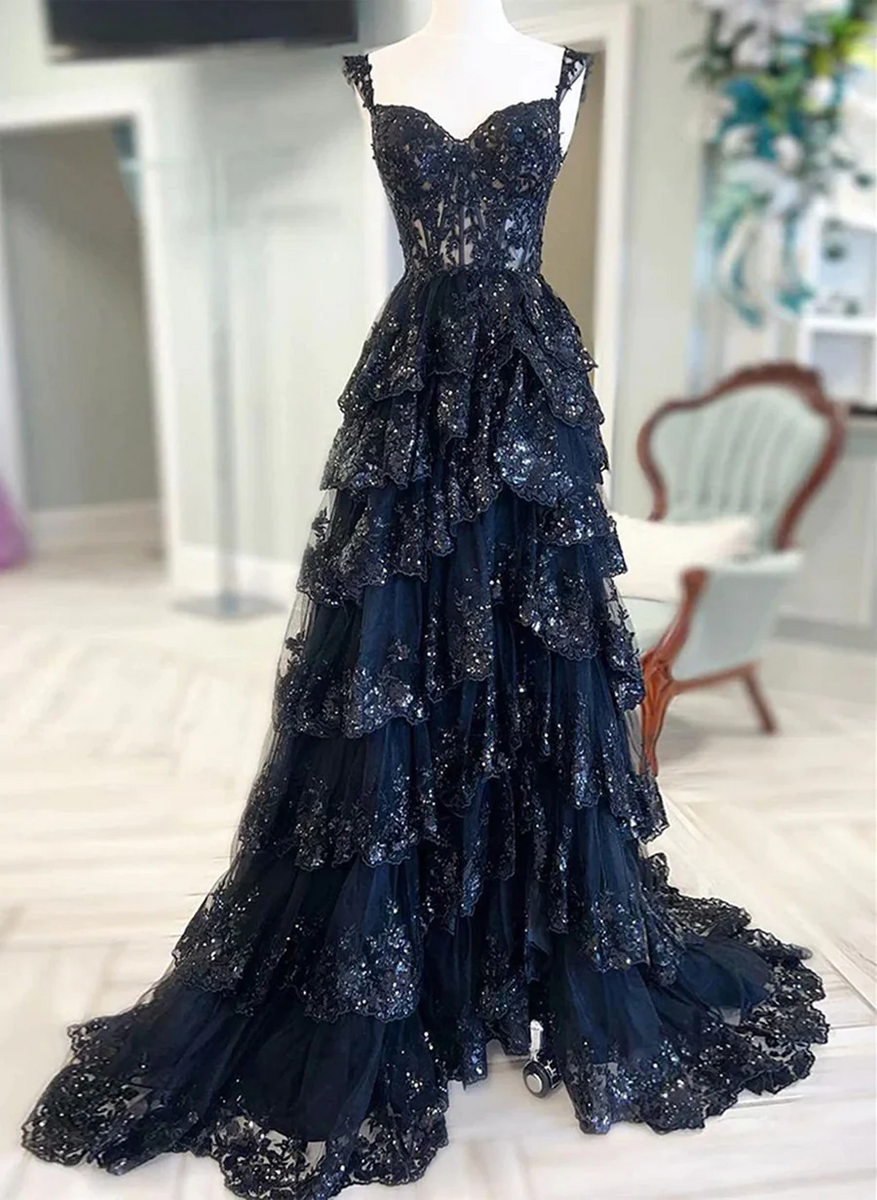 Luna Tulle Cocktail Dress - Navy Blue