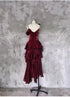 Wine Red High Low Straps Homecoming Dress Party Dress, Wine Red Prom Dress