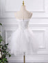 Lovely Tulle with Lace Applique Straps Short Party Dress, Tulle Sweetheart Homecoming Dress