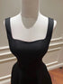 Black and Red High-Low Party Dress, Square Neck A-Line Short Prom Dress Homecoming Dress