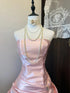 Pink Strapless Satin Ruched Mini Homecoming Dress, Cute Pink Short Party Dress Formal Dress