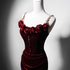 Wine Red Mermaid Straps Beaded Long Formal Dress, Wine Red Evening Dress Prom Dress