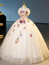 Ivory Ball Gown with Flowers Sweetheart Formal Dress, Lovely Sweet 16 Dresses Party Dress