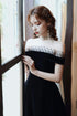 Off Shoulder Black Velvet Party Dress, Black Short Homecoming Dress Evening Dress
